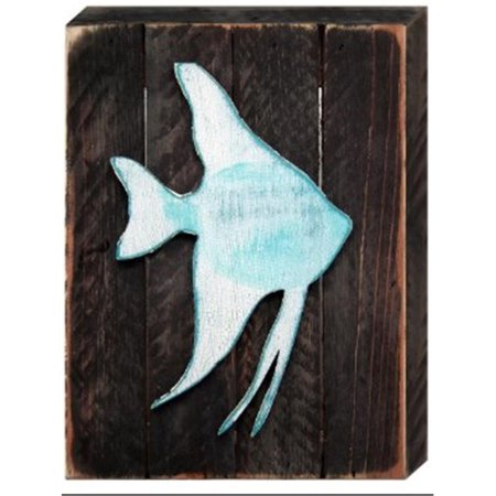 DESIGNOCRACY Tropical Fish Art on Board Wall Decor 9852512
